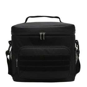 Waterproof Camouflage Insulated Lunch Bag For Picnic; Camping; Office; School (Color: black)